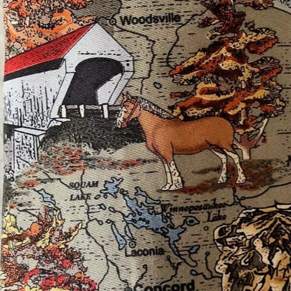 Rivitz of Boston New England Scenery Map Silk Tie - Picture 3 of 9